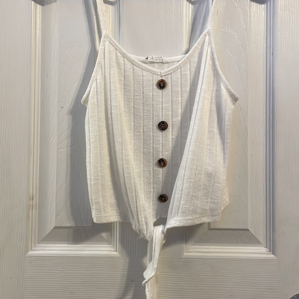 White ribbed crop top